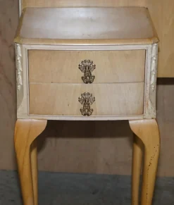 Pamono Light Walnut Headboard with Bedside Tables, 1940s Discount