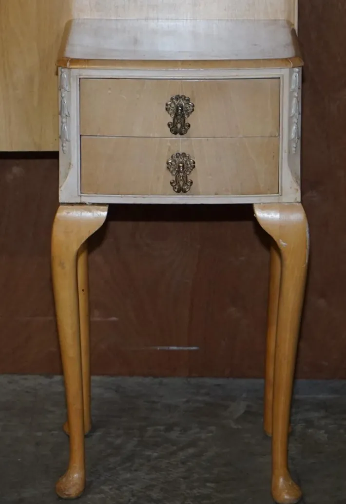 Pamono Light Walnut Headboard with Bedside Tables, 1940s Discount