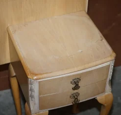 Pamono Light Walnut Headboard with Bedside Tables, 1940s Discount