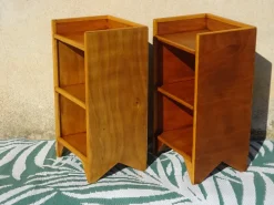 Pamono Light Wood Bedside Tables with Top Edges, 1990s, Set of 2 Discount