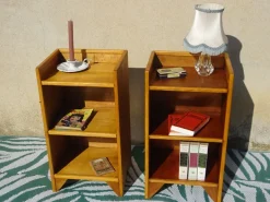 Pamono Light Wood Bedside Tables with Top Edges, 1990s, Set of 2 Discount