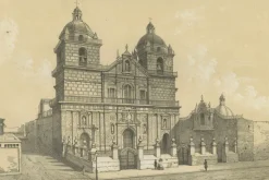 Pamono Lima Church of San Francisco and Church of San Pedro, 1865, Lithograph on Paper Sale