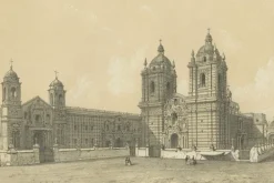 Pamono Lima Church of San Francisco and Church of San Pedro, 1865, Lithograph on Paper Sale