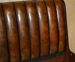 Pamono Limited Edition Modern Metropolis Bed Frame in Brown Leather from Ralph Lauren Outlet