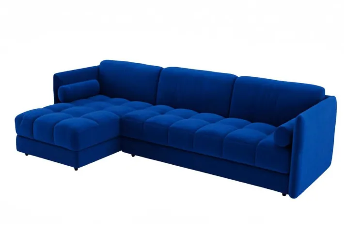 Pamono Link Sectional Sofa in Blue Velvet by Moanne Sale