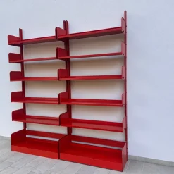 Pamono Lips Vago Bookcases Congress Model 1968 in Orange Color, Set of 2