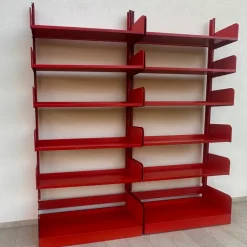 Pamono Lips Vago Bookcases Congress Model 1968 in Orange Color, Set of 2