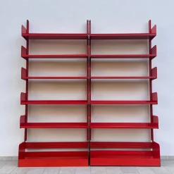 Pamono Lips Vago Bookcases Congress Model 1968 in Orange Color, Set of 2