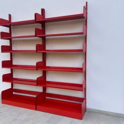 Pamono Lips Vago Bookcases Congress Model 1968 in Orange Color, Set of 2