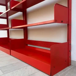 Pamono Lips Vago Bookcases Congress Model 1968 in Orange Color, Set of 2