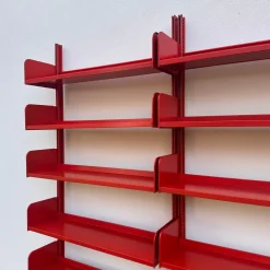 Pamono Lips Vago Bookcases Congress Model 1968 in Orange Color, Set of 2