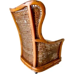 Pamono Living Room Set in Fake Bamboo and Rattan from Giorgetti Italia, 1970s, Set of 3 Outlet