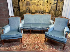 Pamono Living Room Sofa and Louis Xv Style Armchairs, Set of 3 Discount