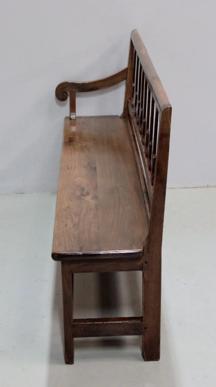 Pamono Long Antique Chestnut Wood Bench Clearance
