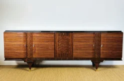 Pamono Long Art Deco Sideboard in Macassar and Zebrano by André Arbus, 1940 Online