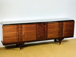 Pamono Long Art Deco Sideboard in Macassar and Zebrano by André Arbus, 1940 Online