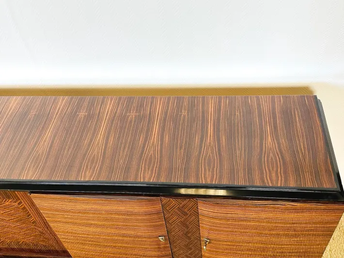 Pamono Long Art Deco Sideboard in Macassar and Zebrano by André Arbus, 1940 Online