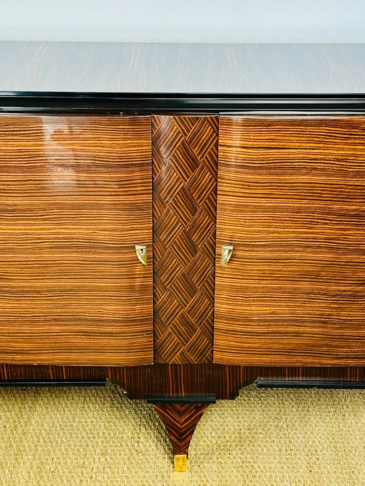 Pamono Long Art Deco Sideboard in Macassar and Zebrano by André Arbus, 1940 Online
