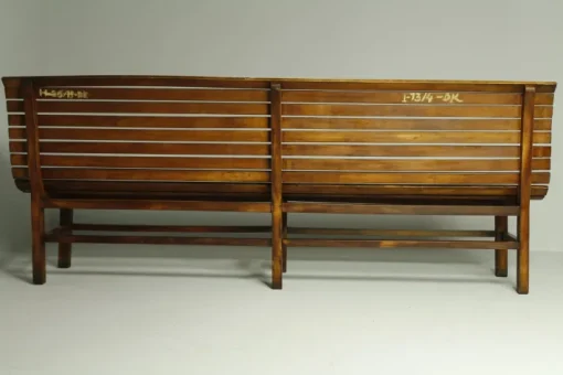 Pamono Long Indoor Railway Station Bench in Beech, 1930 Sale