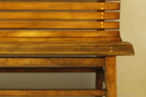 Pamono Long Indoor Railway Station Bench in Beech, 1930 Sale