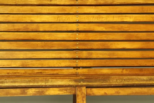 Pamono Long Indoor Railway Station Bench in Beech, 1930 Sale