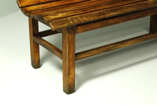 Pamono Long Indoor Railway Station Bench in Beech, 1930 Sale