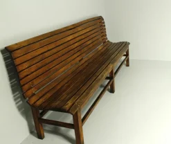 Pamono Long Indoor Railway Station Bench in Beech, 1930 Sale