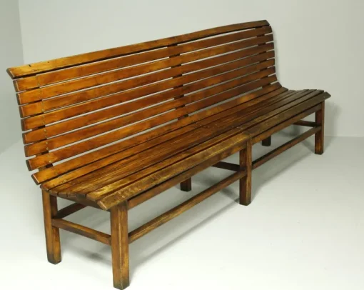 Pamono Long Indoor Railway Station Bench in Beech, 1930 Sale