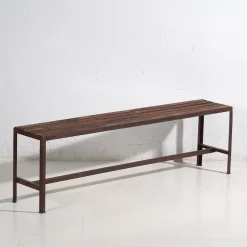 Pamono Long Metal Bench, 1920s Hot