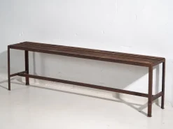 Pamono Long Metal Bench, 1920s Hot