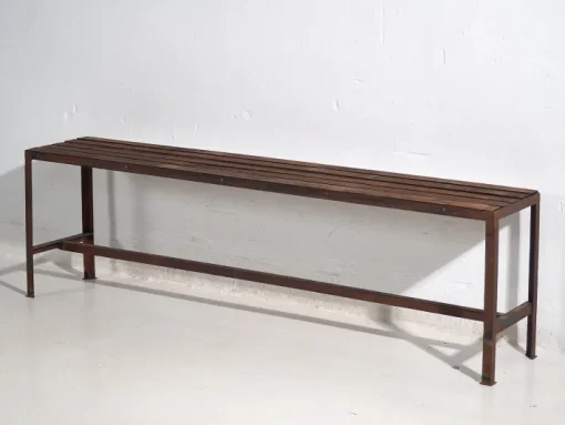 Pamono Long Metal Bench, 1920s Hot