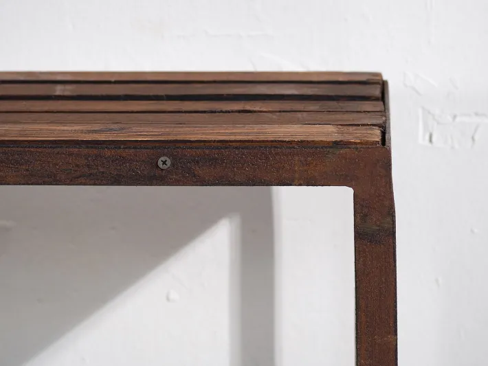Pamono Long Metal Bench, 1920s Hot