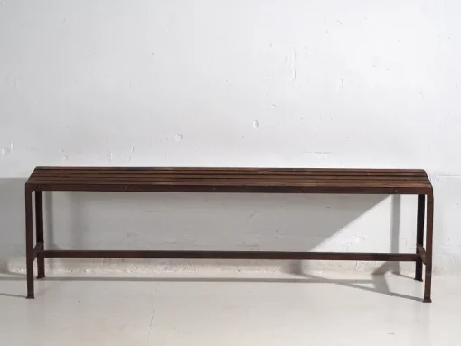 Pamono Long Metal Bench, 1920s Hot