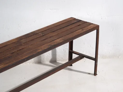 Pamono Long Metal Bench, 1920s Hot