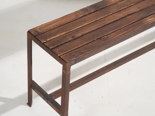 Pamono Long Metal Bench, 1920s Hot