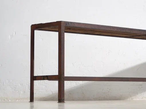 Pamono Long Metal Bench, 1920s Hot