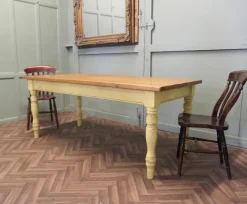 Pamono Long Pine Farmhouse Table, 1950s New