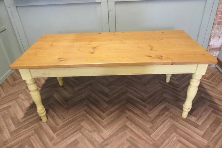 Pamono Long Pine Farmhouse Table, 1950s New