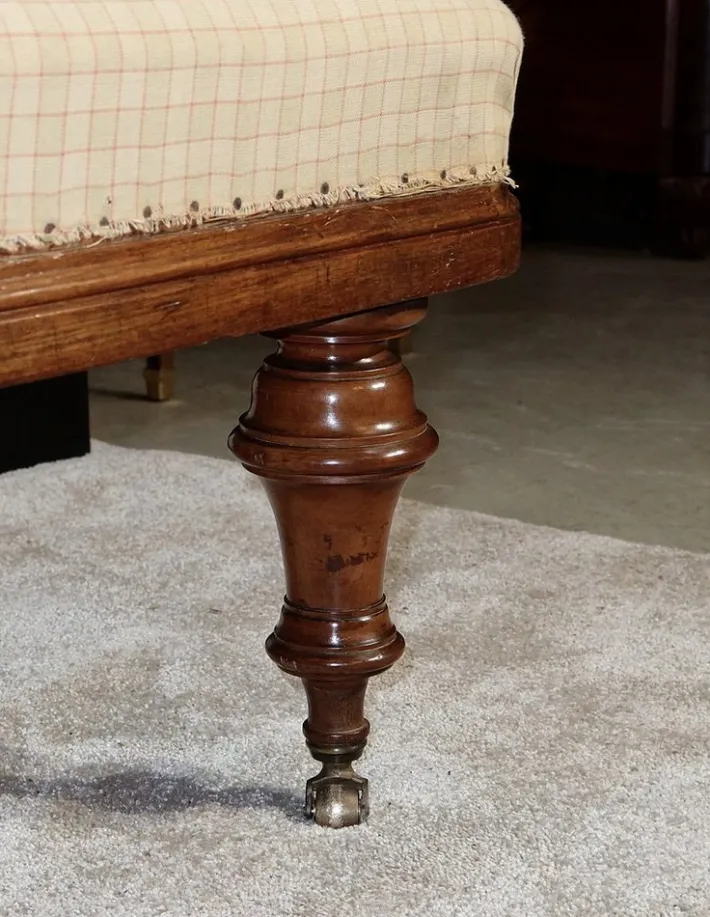 Pamono Long Victorian Mahogany Chaise Lounge, England, 19th Century New