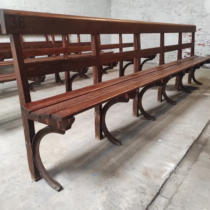 Pamono Long Wooden Church Bench Clearance