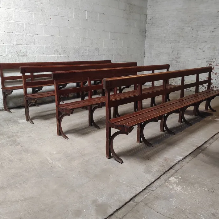 Pamono Long Wooden Church Bench Clearance