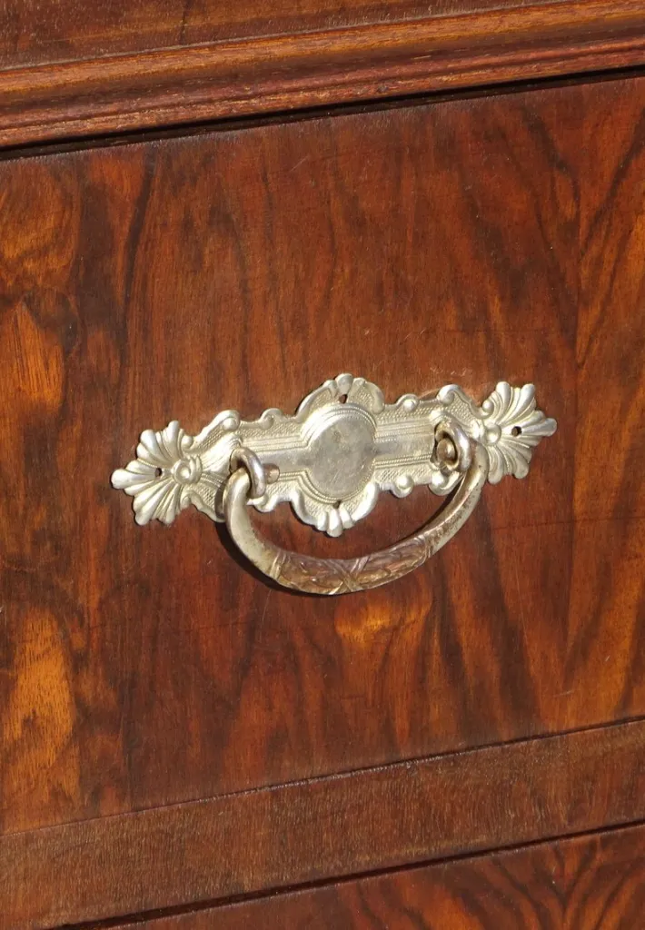 Pamono Louis Philippe Chest of Drawers in Walnut and Burl Walnut from Befos Best