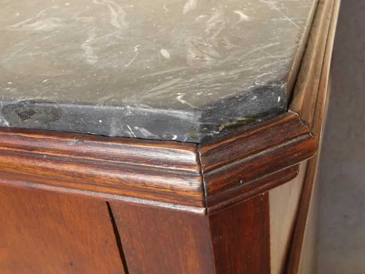 Pamono Louis Philippe Chest of Drawers in Walnut and Burl Walnut from Befos Best