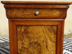 Pamono Louis Philippe Walnut and Burl Walnut Bedside Table Discount
