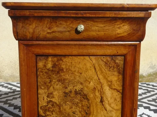 Pamono Louis Philippe Walnut and Burl Walnut Bedside Table Discount