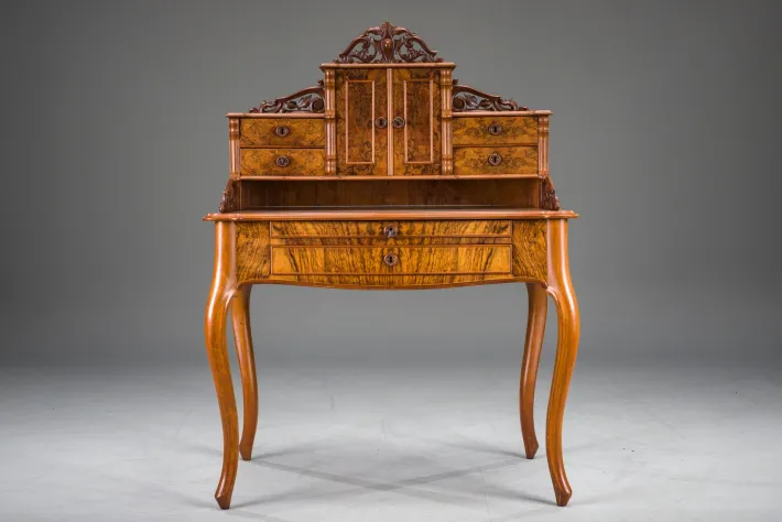Pamono Louis Philippe Walnut Secretary Desk Hot