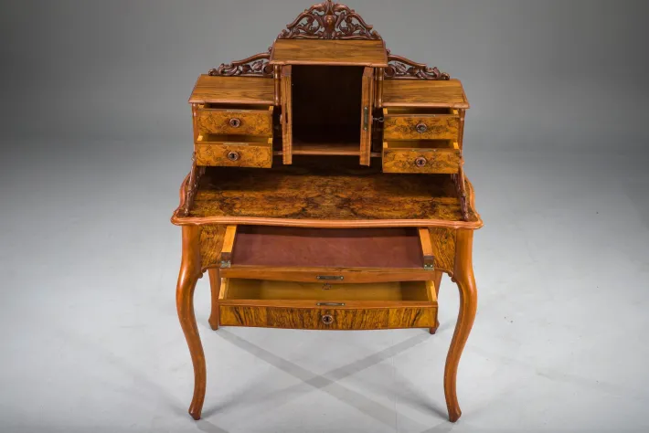Pamono Louis Philippe Walnut Secretary Desk Hot