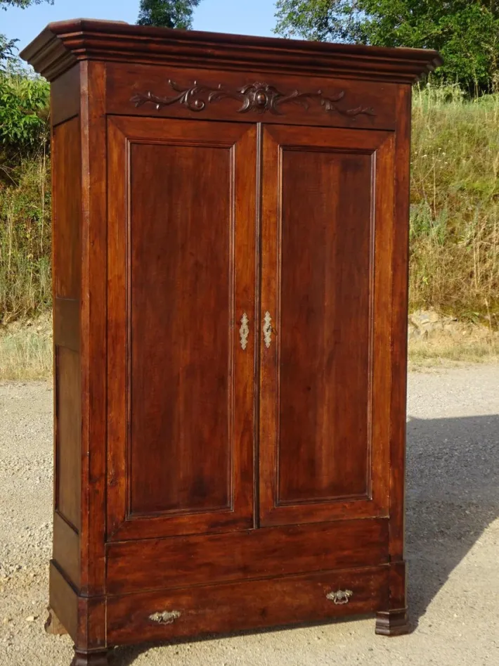 Pamono Louis Philippe Walnut Wardrobe, 1890s Hot