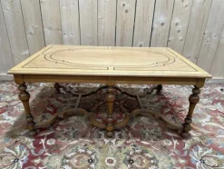 Pamono Louis XIII Style Coffee Table with Crisscross Pattern