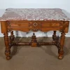 Pamono Louis XIII Style Game Table in Walnut and Marble, Early 20th Century Clearance